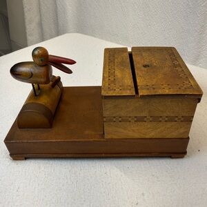 VTG Mechanical “Pecking Bird” Cigarette Dispenser Novelty Desk Accessory Mid Cen